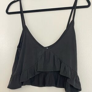 Urban Outfitters Black Ruffle Cami Top